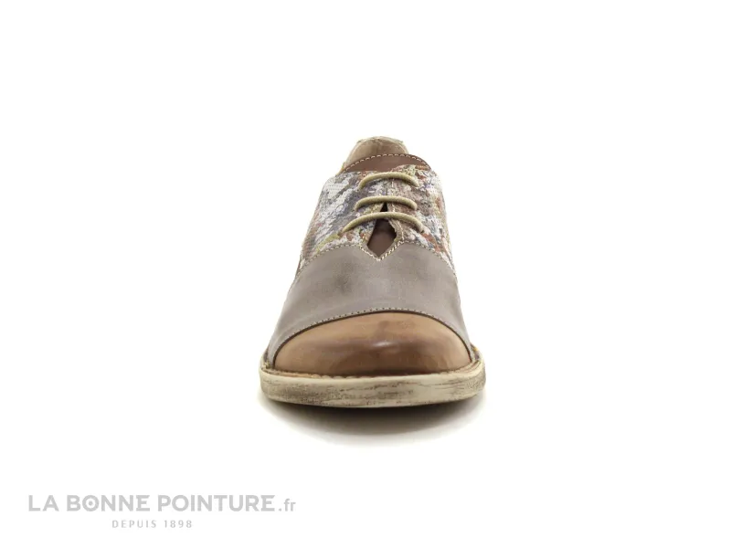 Achat chaussures Alce Shoes Femme Chaussure basse / Derby, vente Alce Shoes 8398 - Barbados - Cuir imprime Marron Gris