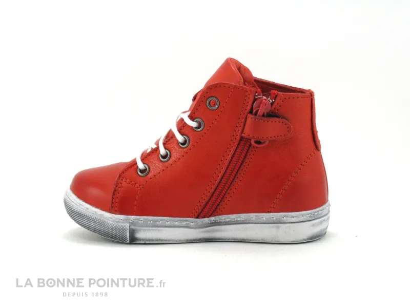 Achat chaussures Andrea Conti Bébé Bottillon, vente Andrea Conti rouge 201700021 - Basket montante enfant cuir rouge