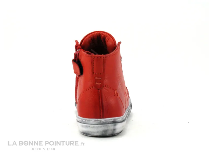 Achat chaussures Andrea Conti Bébé Bottillon, vente Andrea Conti rouge 201700021 - Basket montante enfant cuir rouge