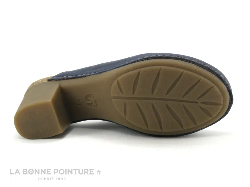 Achat chaussures Jungla Femme Sabot mode, vente Jungla 7855 Ozark royal - Sabot Femme cuir bleu marine - Talon haut