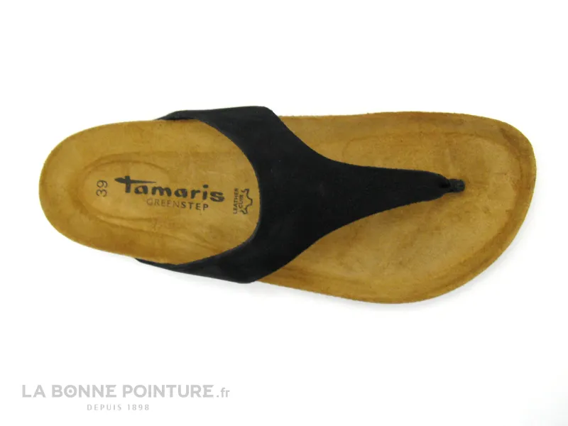 Achat chaussures Tamaris Femme Entre-doigts, vente Tamaris 1-27500-26 001 Black - Tong cuir noir - Femme