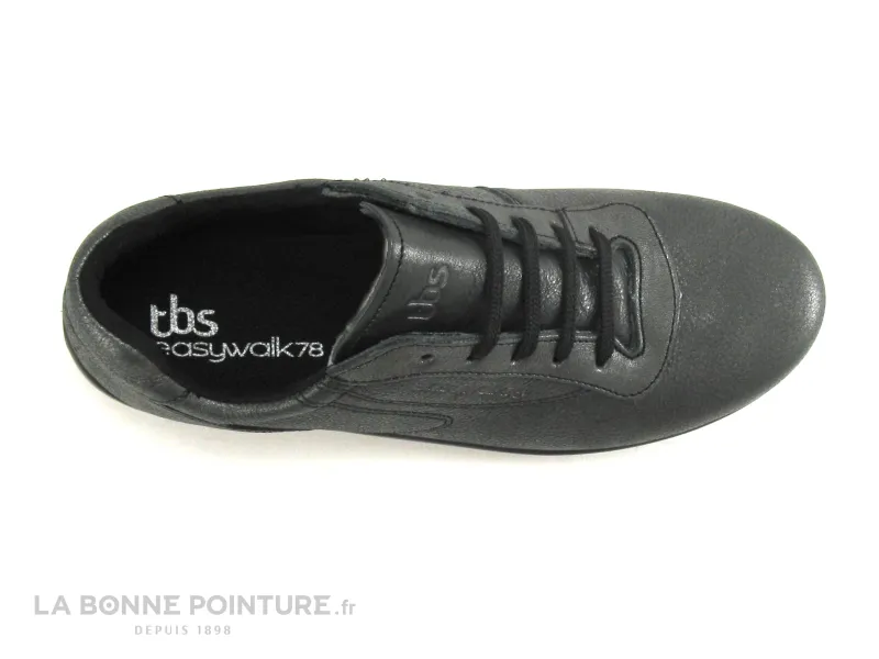 Achat chaussures TBS Femme Basket, vente TBS Anyway Tennis cuir noir metallise - Z7034