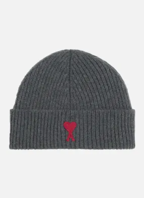 AMI PARIS  Bonnet ami de coeur rouge unisexe - Gris