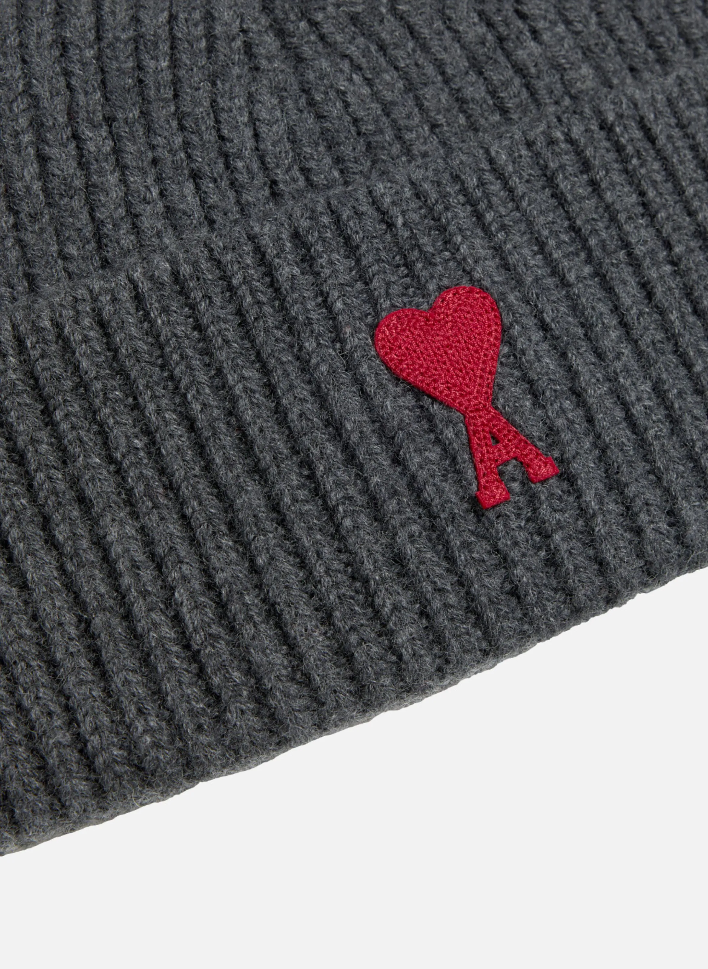 AMI PARIS  Bonnet ami de coeur rouge unisexe - Gris