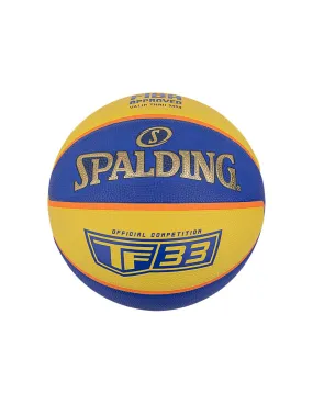 Ballon de basket Spalding TF-33 Or - Jaune/Bleu Sz6 Caoutchouc