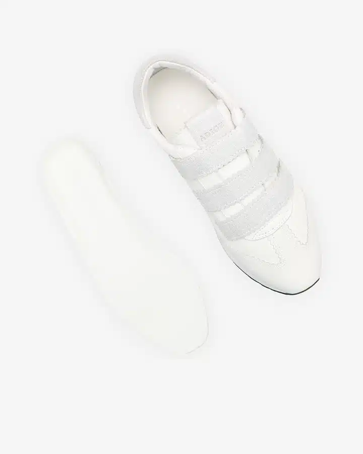 Basket Cuir Blanc Argentée | Zaza | Adige Chaussures