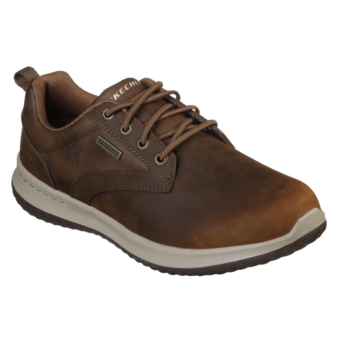 Basket Homme Delson- Antigo marron en cuir Skechers - Chaussures Homme sur MenCorner