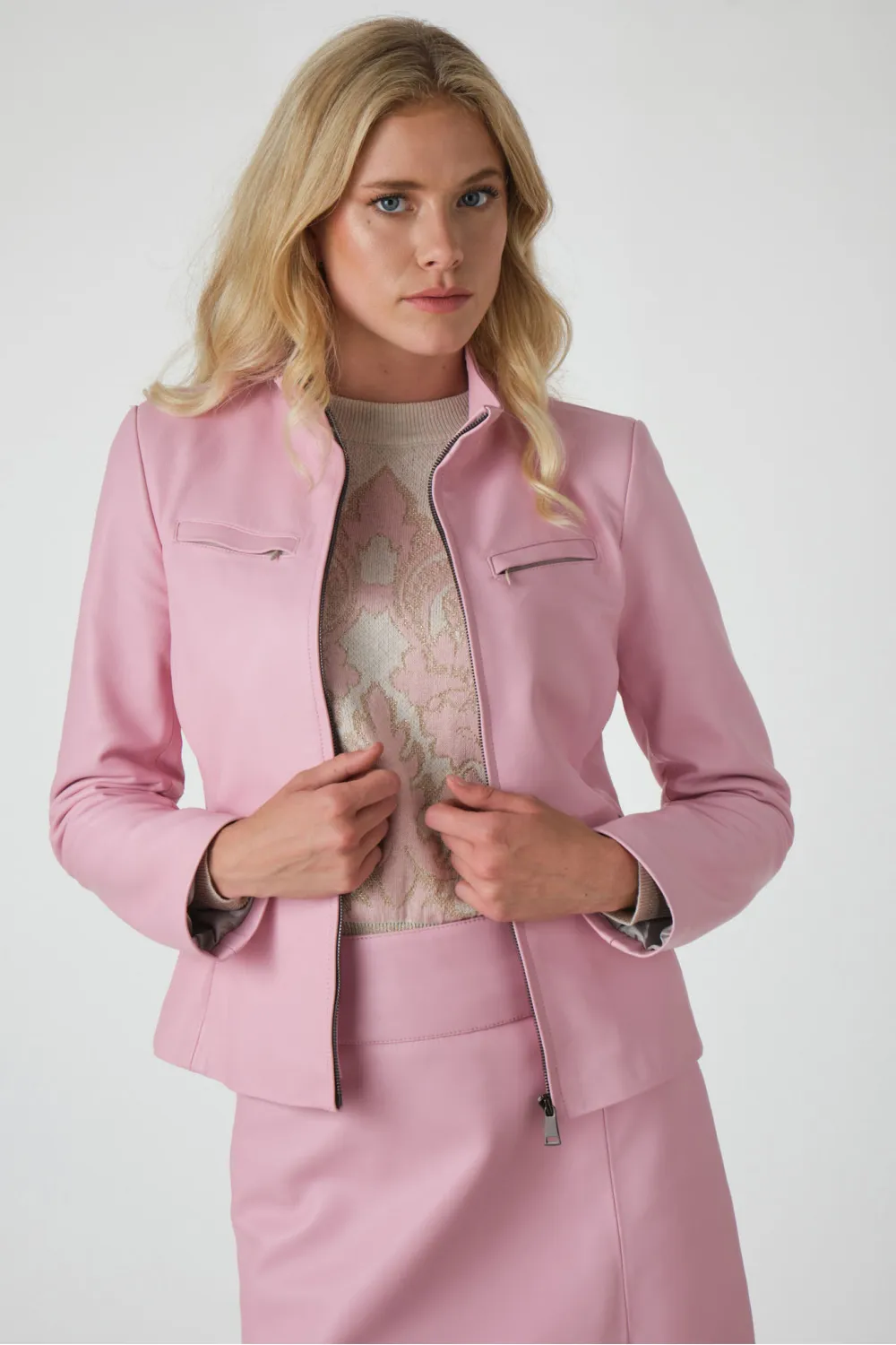 Blouson cuir fin rose romance, Cesare Nori - VENUS Romance | Cesare Nori