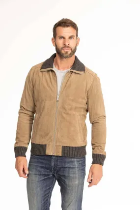 Blouson cuir homme marron clair Oakwood