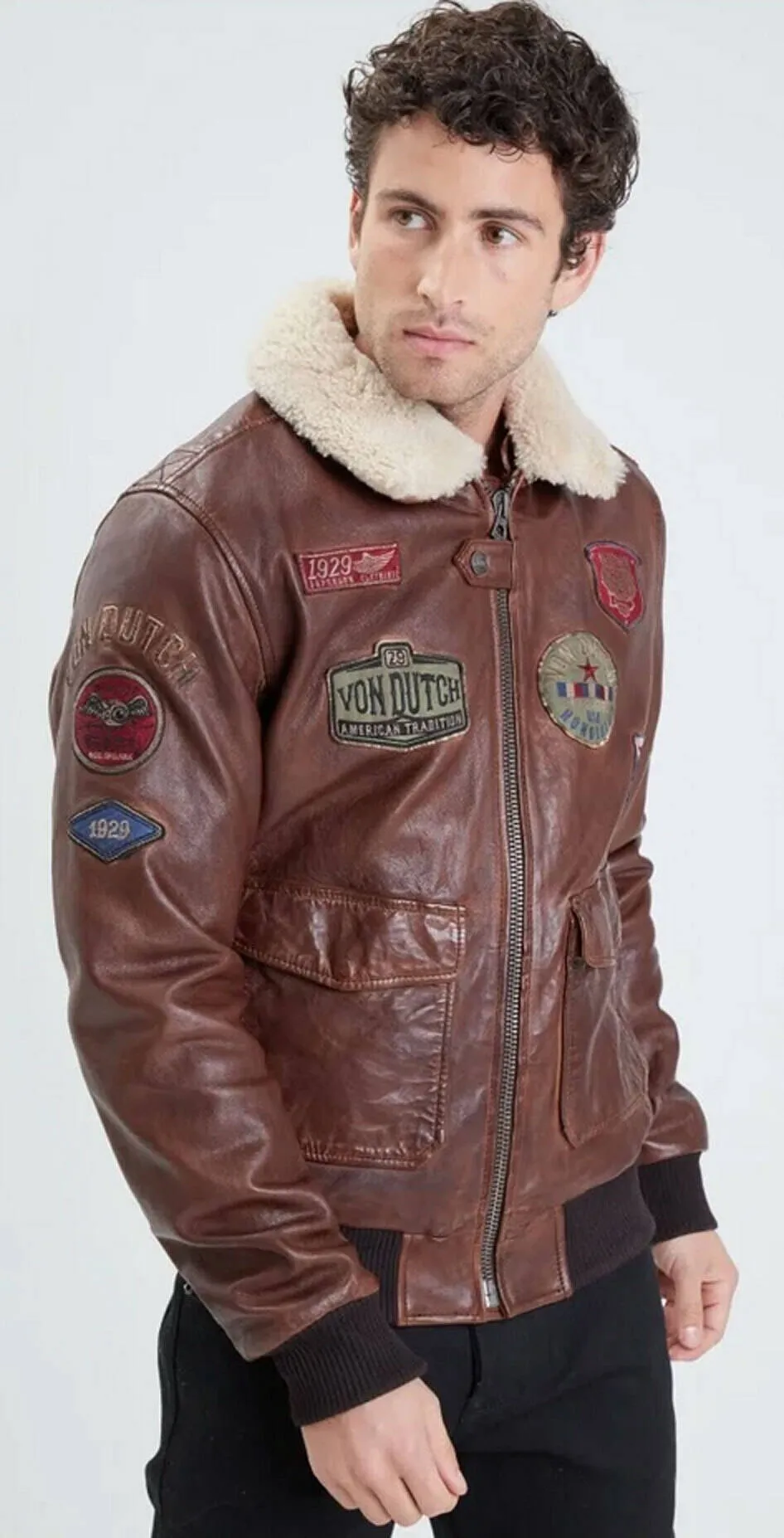 Blouson cuir homme style pilote bison