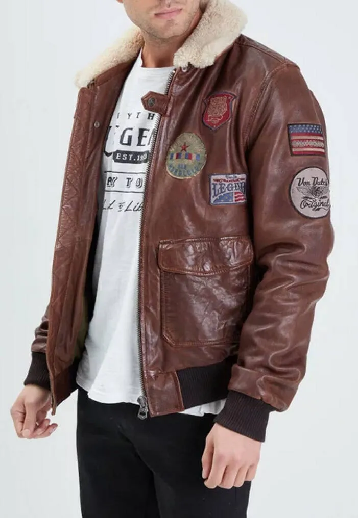 Blouson cuir homme style pilote bison