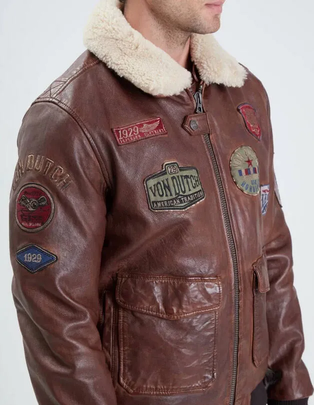 Blouson cuir homme style pilote bison