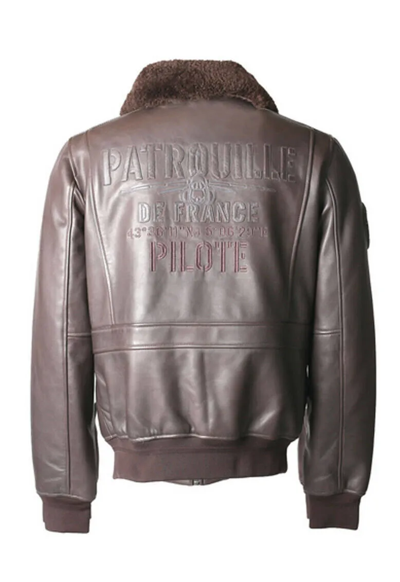 Blouson cuir pilote Redskins marron