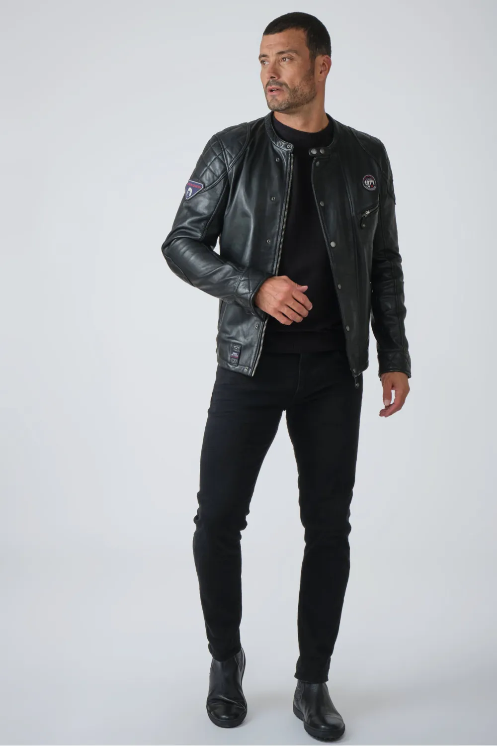 Blouson cuir STEEVE MCQUEEN style biker, Steve McQueen - LUKE Noir | Cesare Nori