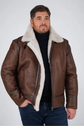 Blouson peau de mouton lainée, Caractère Cuir - MARIUS PERFECT CLASSIC SHEARLING Marron | Cesare Nori