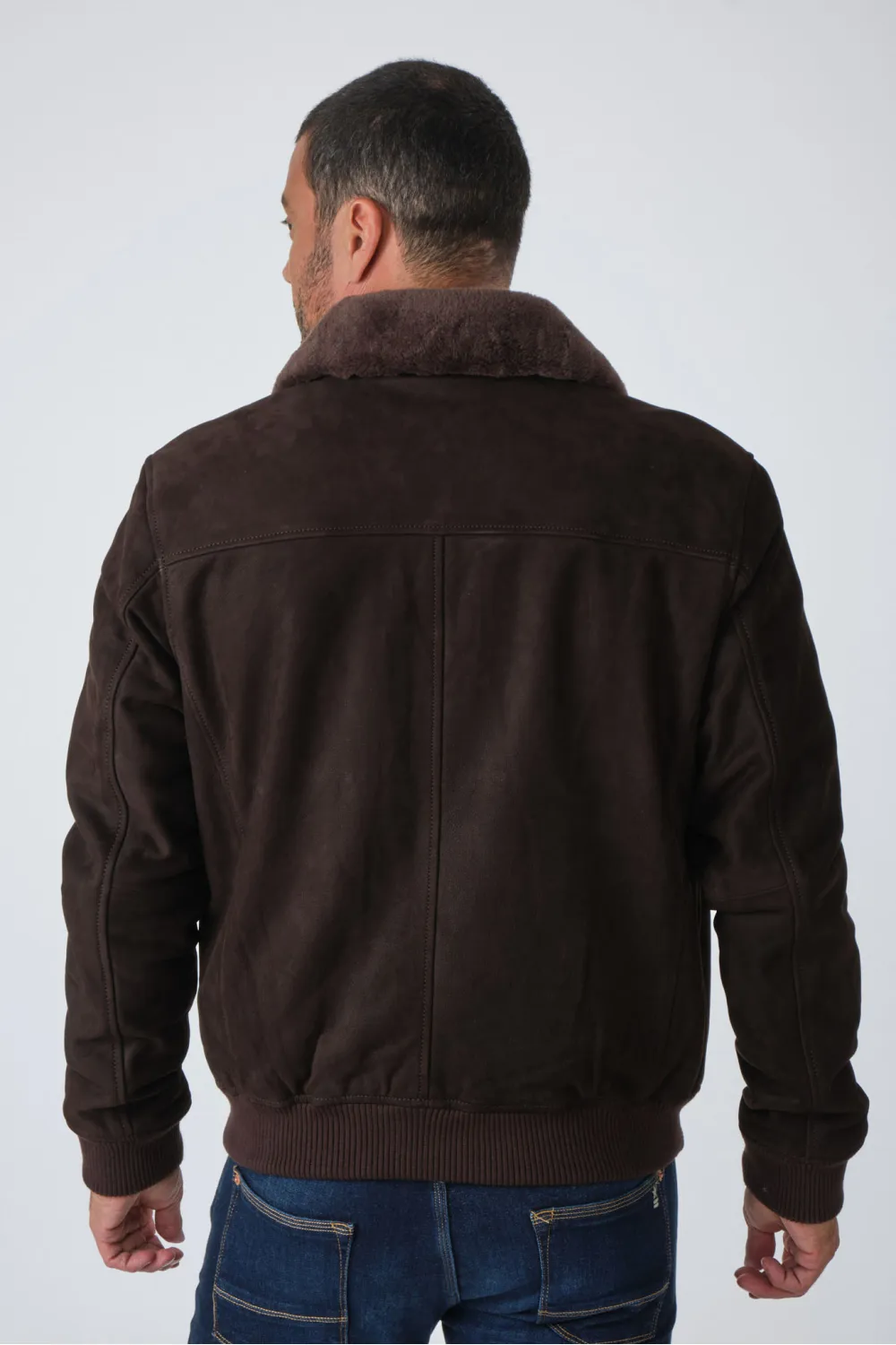 Blouson vachette nubuckée marron, Serge Pariente - L'ORIGINAL Marron | Cesare Nori