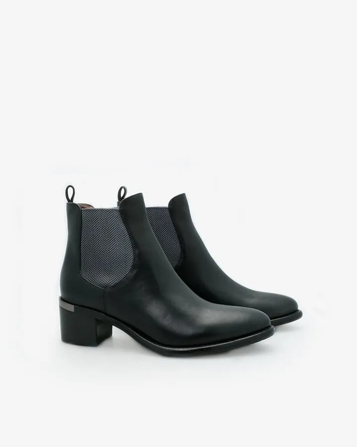 Boots Chelsea Femme Cuir Noir | Diva | Adige Chaussures