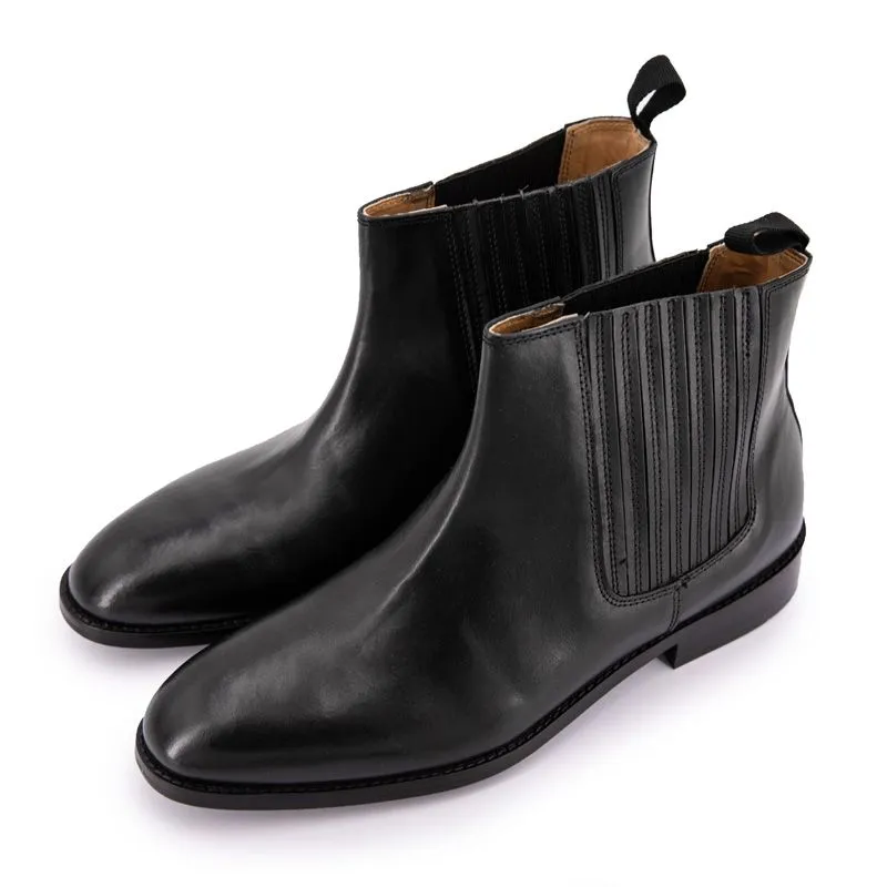 Bottines Milan cuir noir Homme MAISON HERITAGE à prix dégriffé ! | 