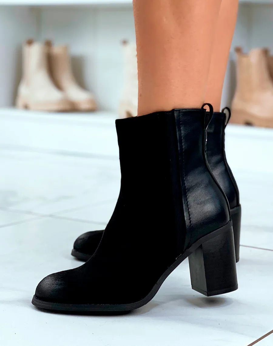 Bottines Noires en Suédine pour Femme - Confort et Style au Quotidien