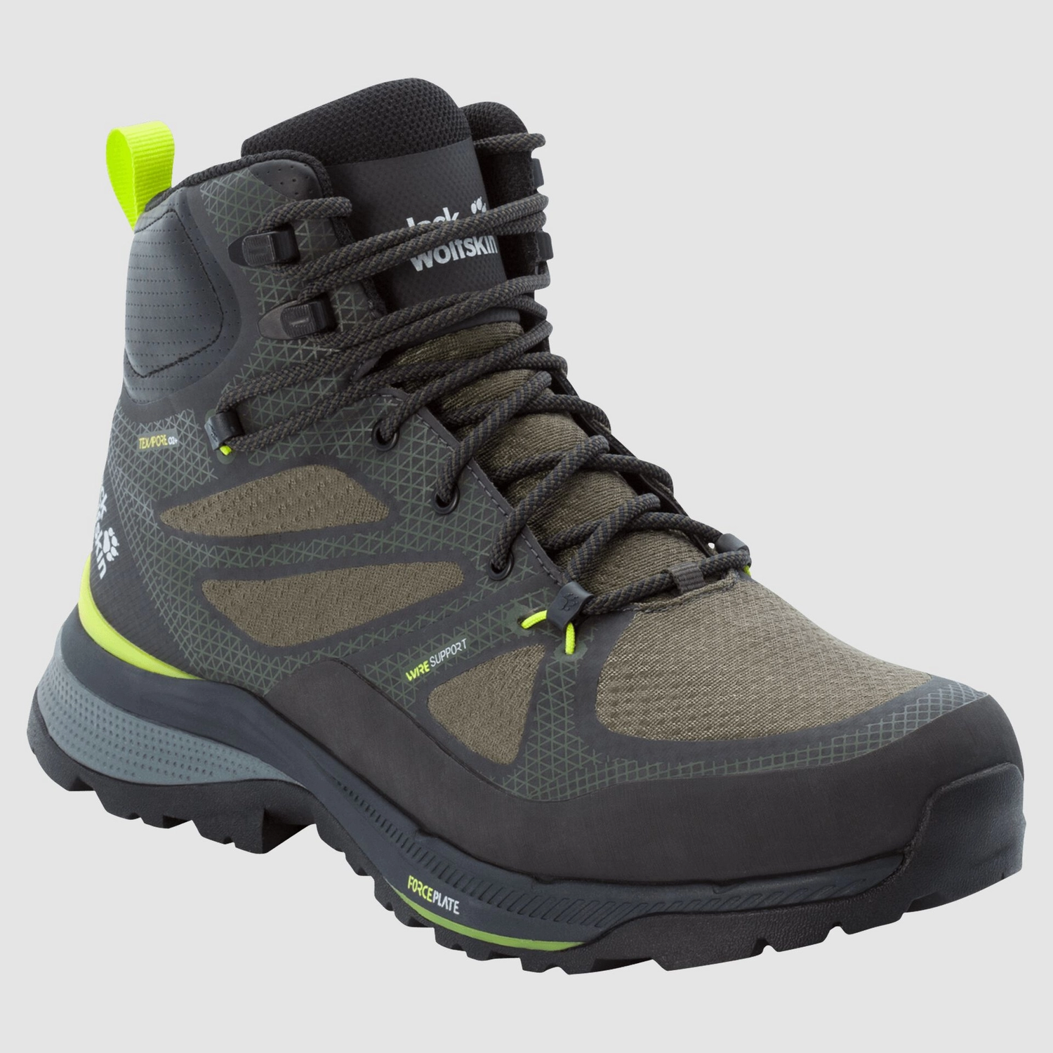 Chaussure de Randonnée Jack Wolfskin Force Striker Texapore Mid Homme Lime Dark Green