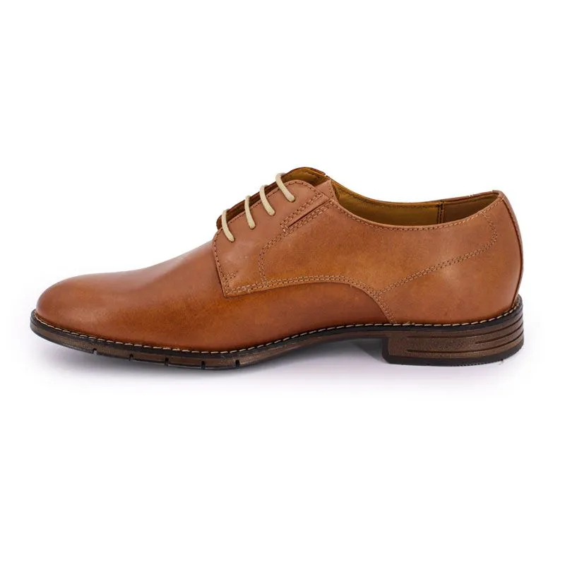 Derbies cognac en cuir lisse Homme PIERRE CARDIN à prix dégriffé ! | 