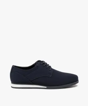 derbies garcon en toile unie et semelle contrastante bleu chaussures basses