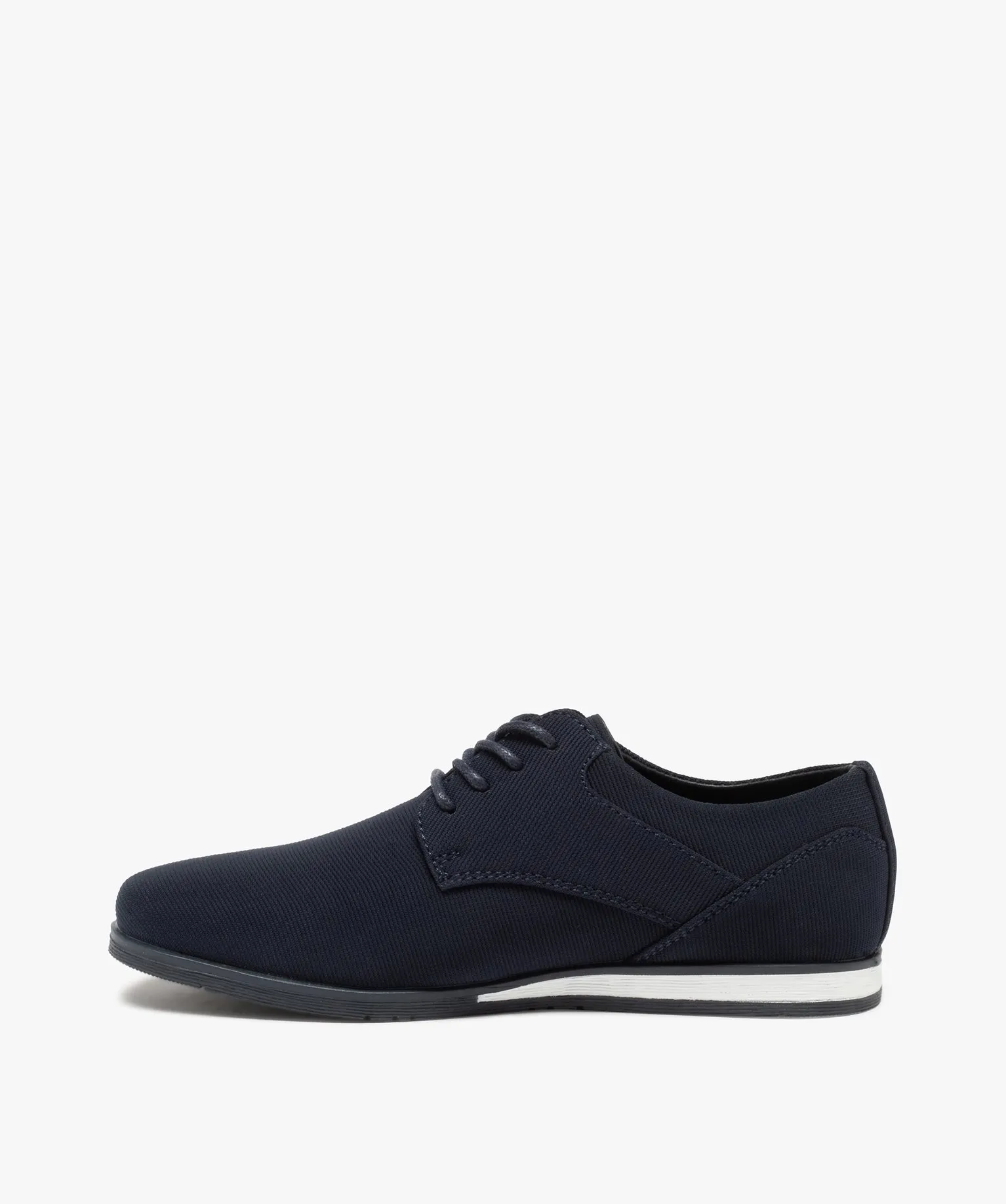 derbies garcon en toile unie et semelle contrastante bleu chaussures basses