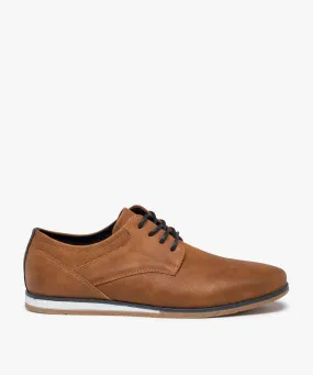 derbies garcon unis a semelle bicolore brun chaussures basses