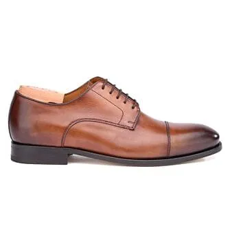 Derbies homme Cognac Patiné semelle cuir Gilwell