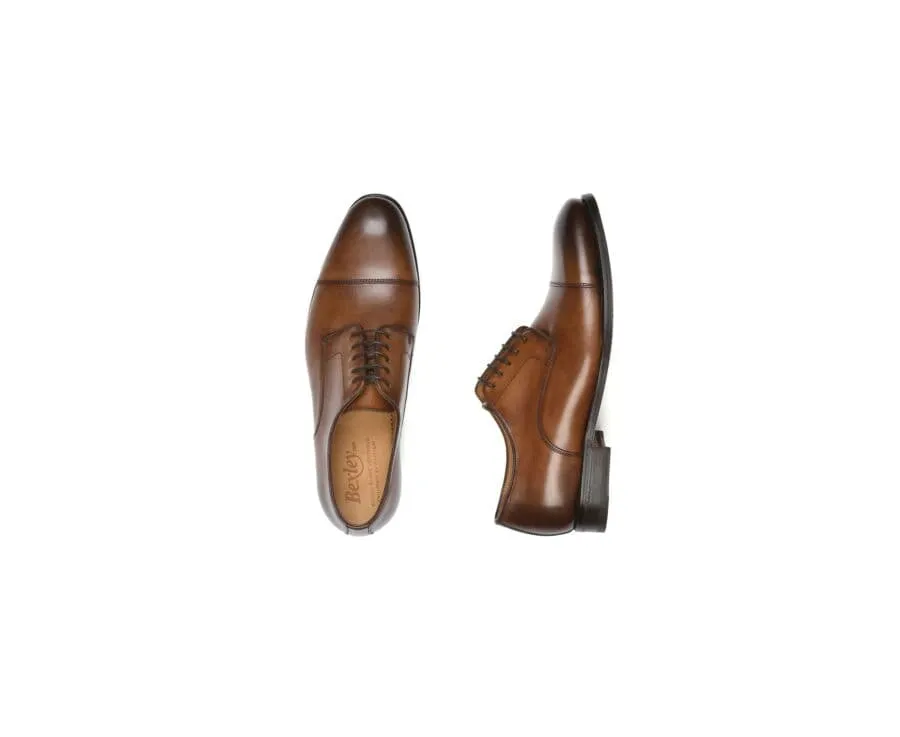 Derbies homme Cognac Patiné semelle cuir Gilwell