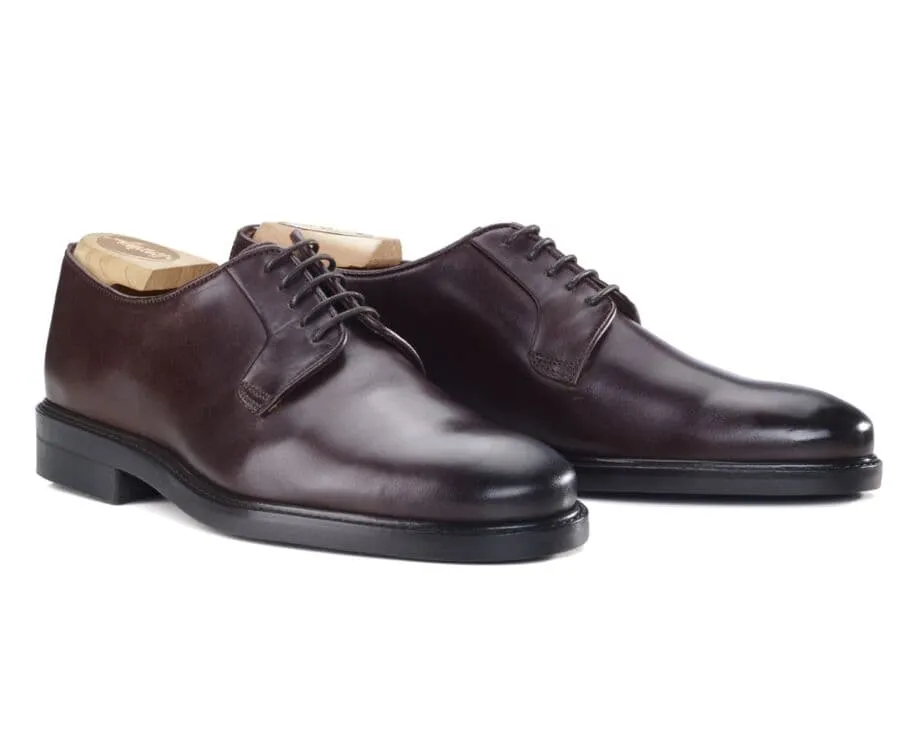 Derbies homme cuir Chocolat Foncé semelle gomme Monterey Classic Gomme City