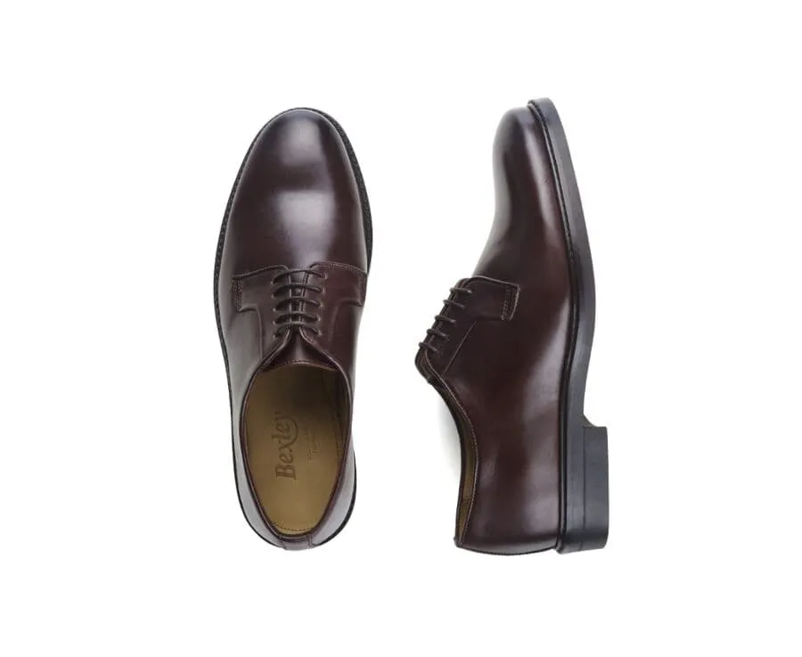 Derbies homme cuir Chocolat Foncé semelle gomme Monterey Classic Gomme City