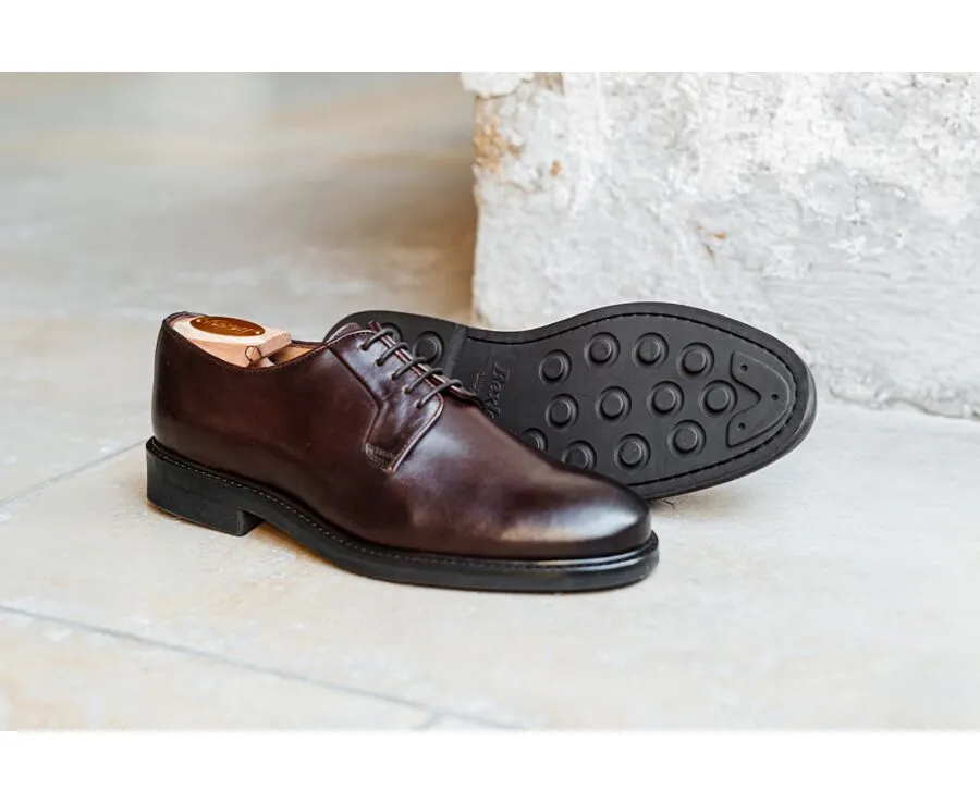 Derbies homme cuir Chocolat Foncé semelle gomme Monterey Classic Gomme City