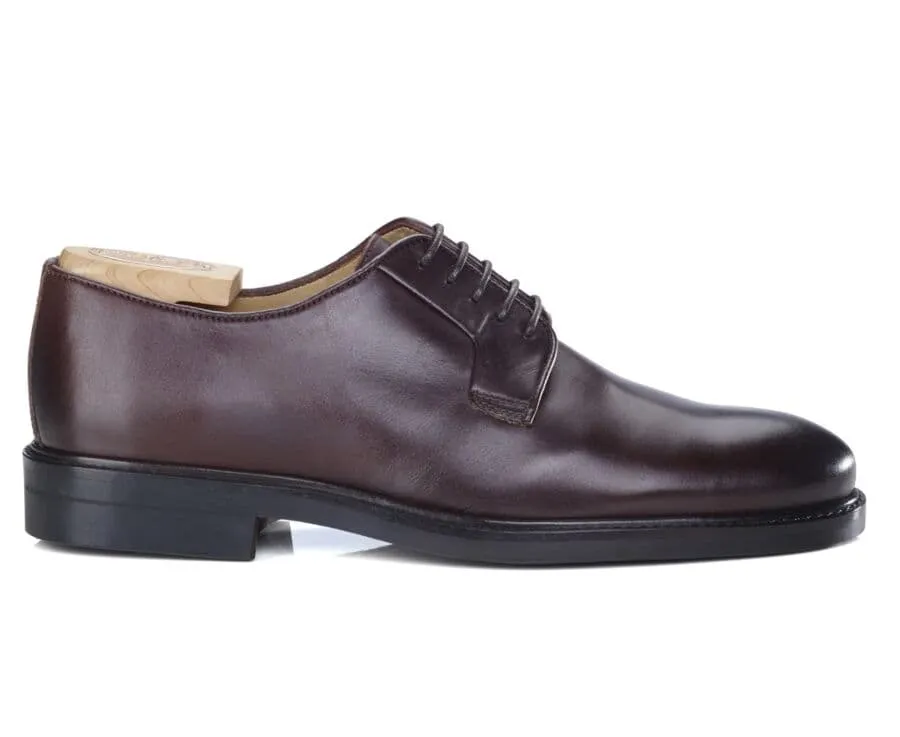 Derbies homme cuir Chocolat Foncé semelle gomme Monterey Classic Gomme City