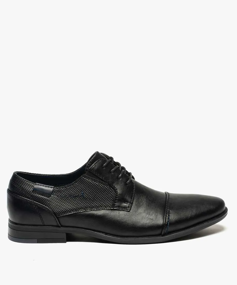 derbies homme unis a bout droit et surpiqures noir standard