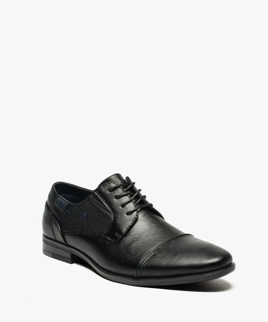 derbies homme unis a bout droit et surpiqures noir standard