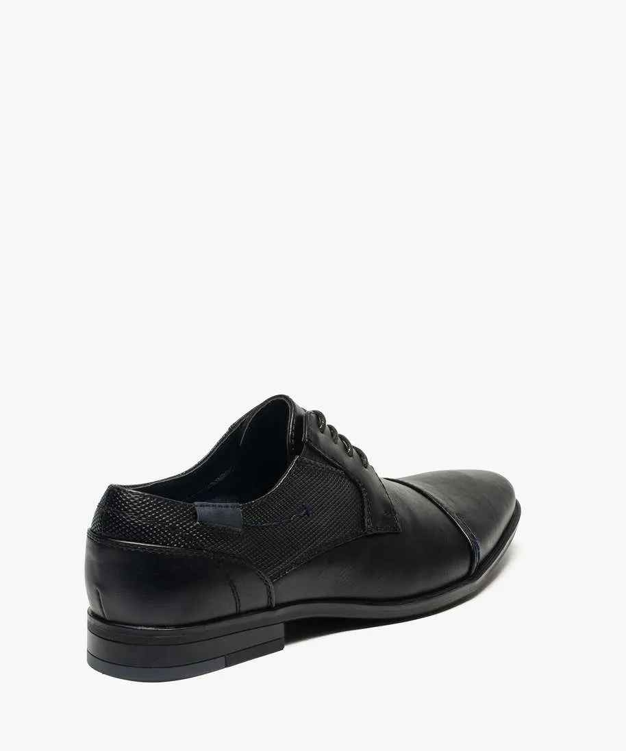 derbies homme unis a bout droit et surpiqures noir standard