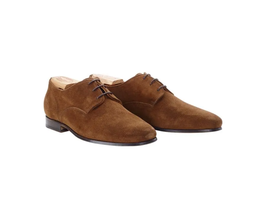 Derbies homme Velours Havane semelle cuir Bishton