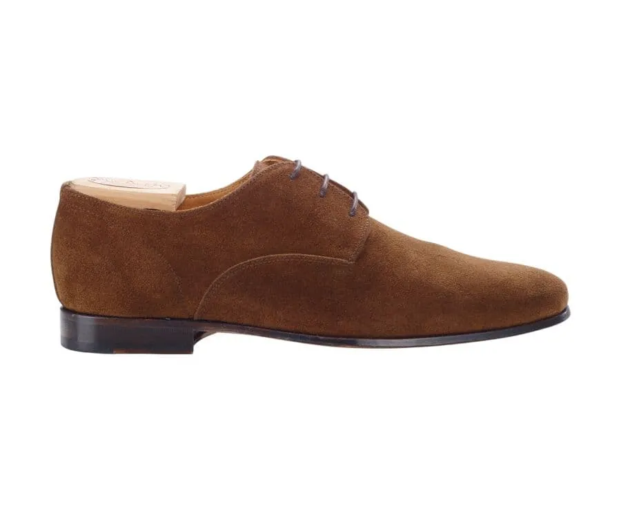 Derbies homme Velours Havane semelle cuir Bishton