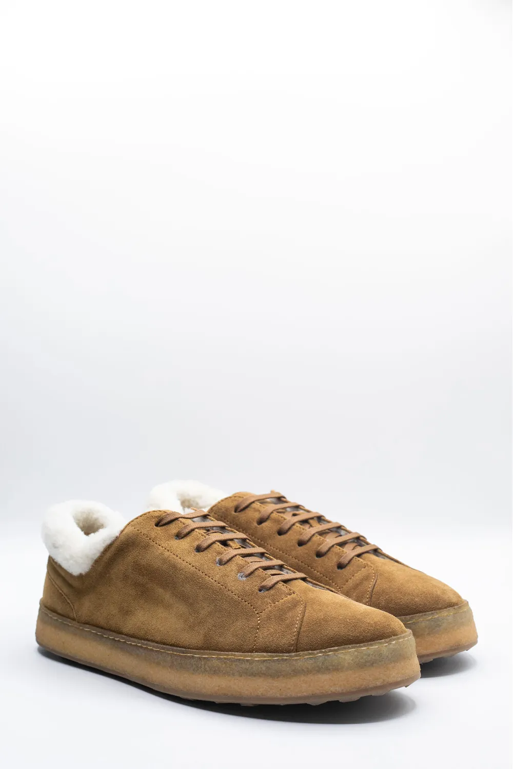 Derbies mouton retourné camel , Calo Shoes - FURRY Camel | Cesare Nori