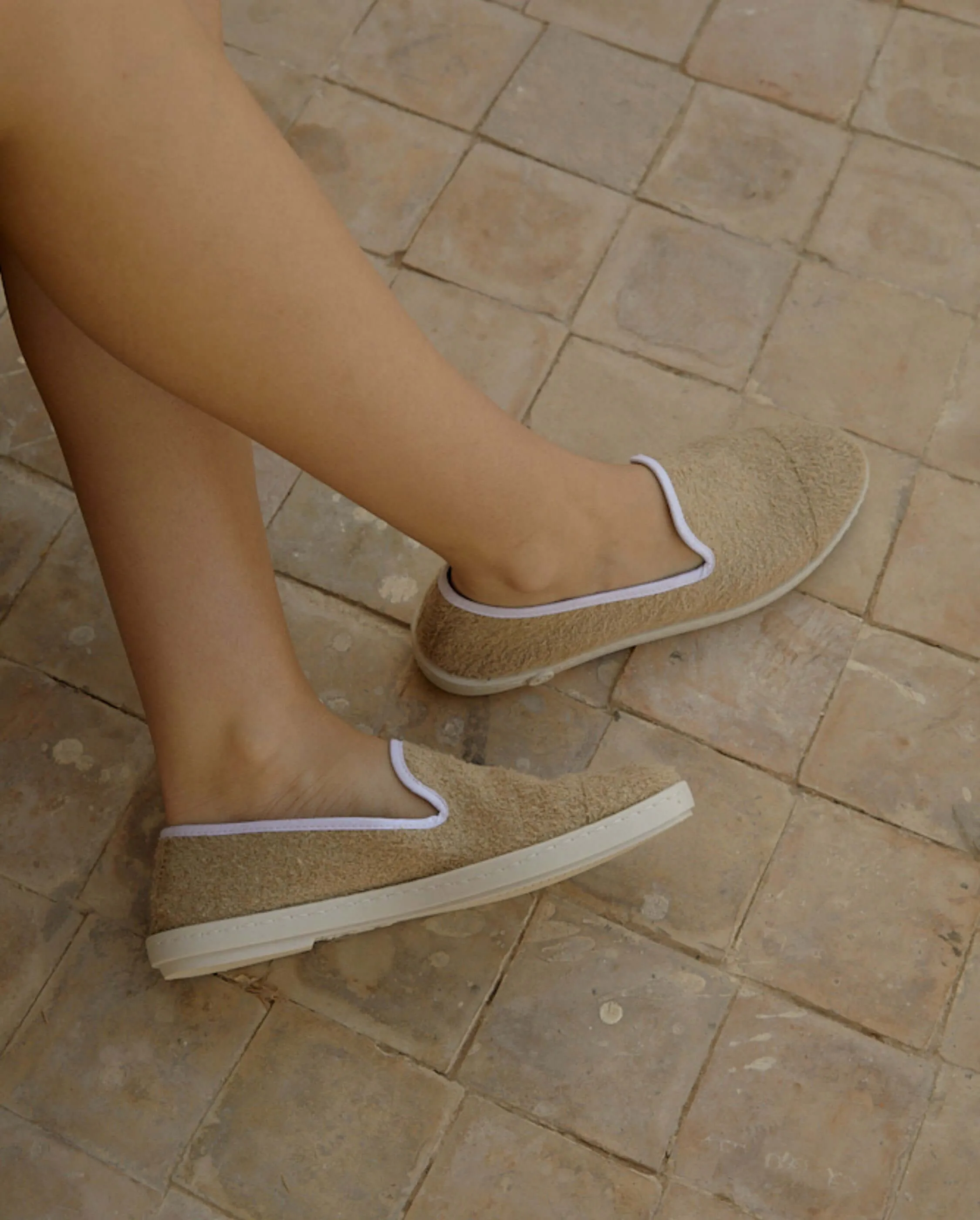 Espadrille femme éponge, beige