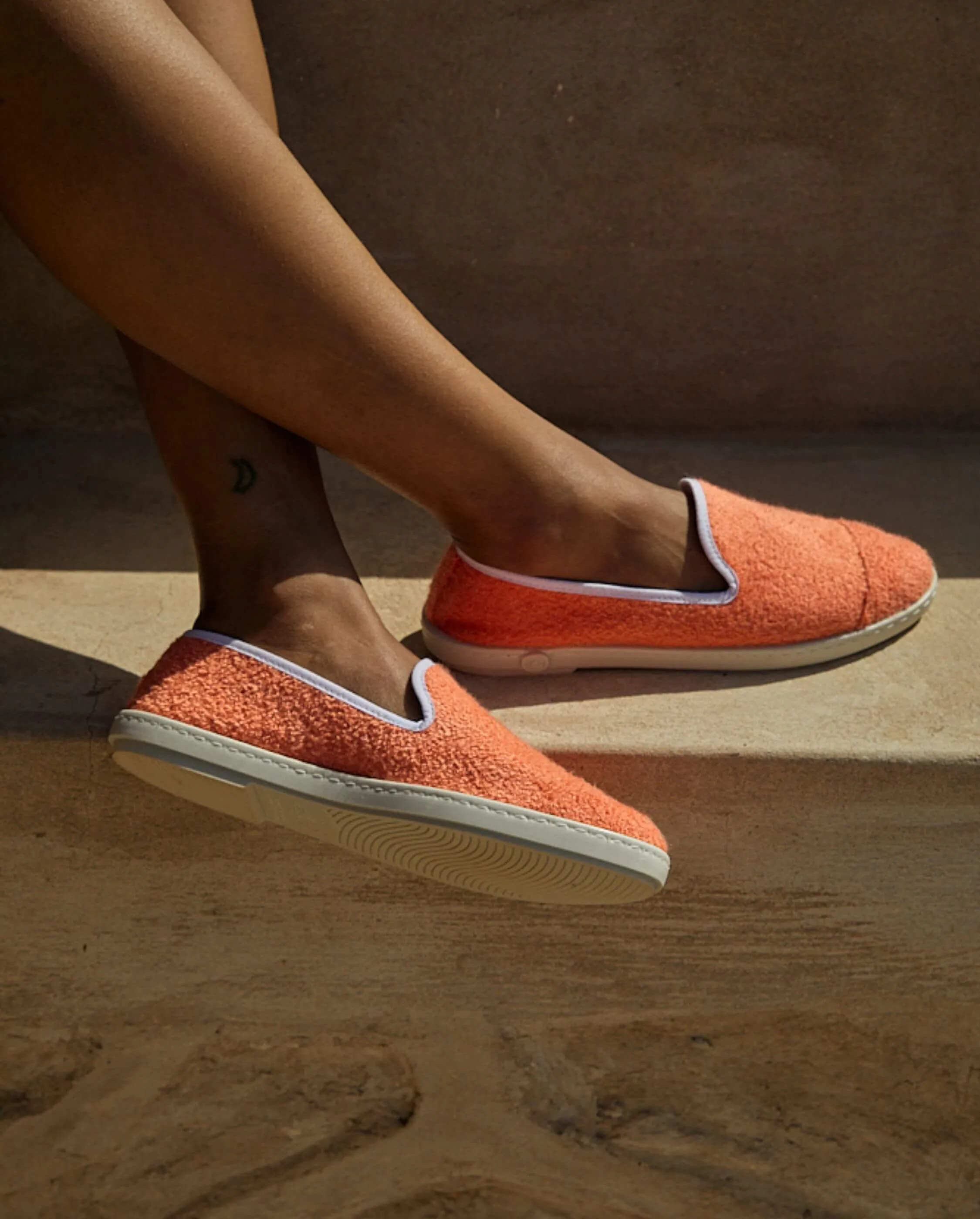 Espadrille femme éponge, corail