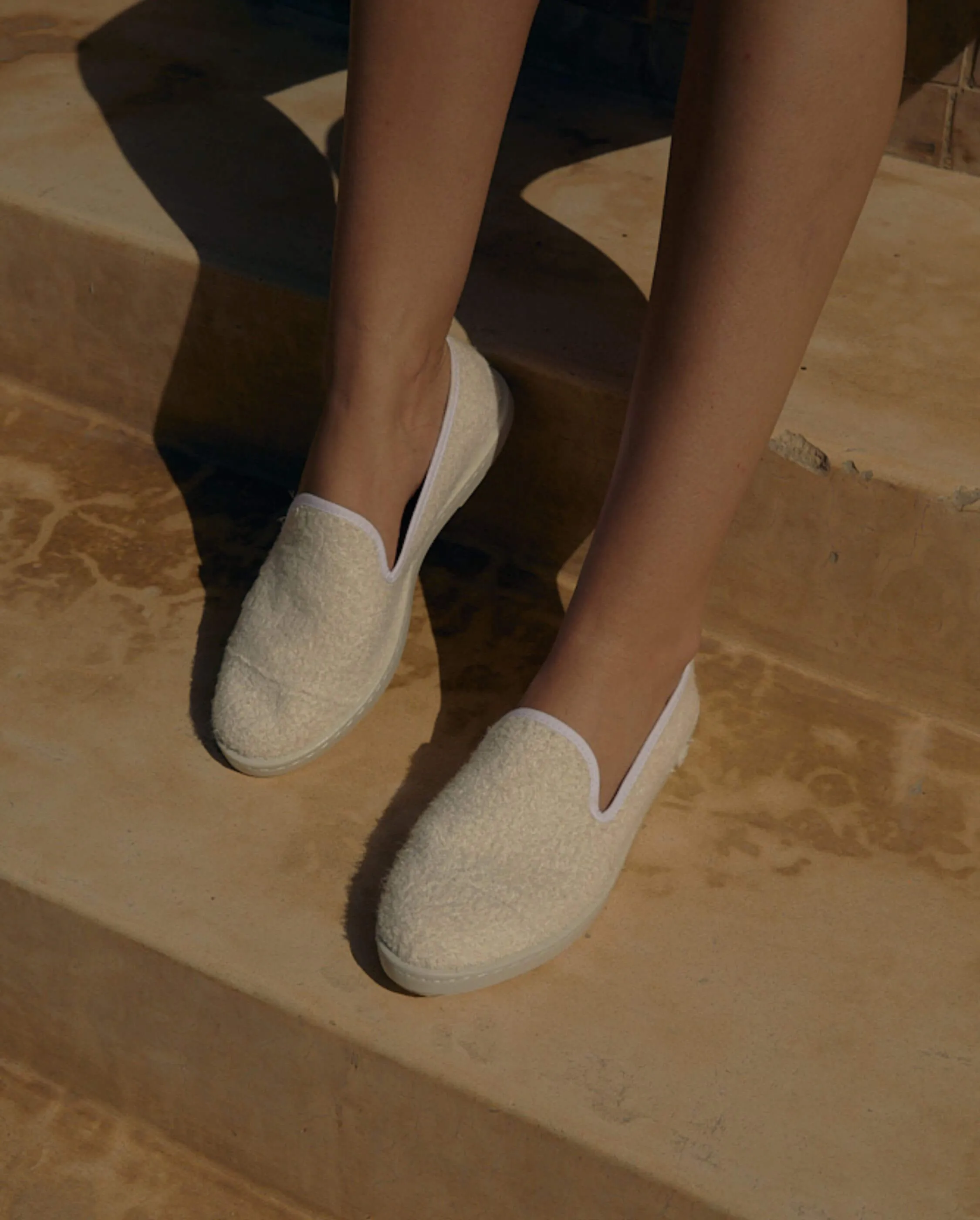 Espadrille femme éponge, ivoire