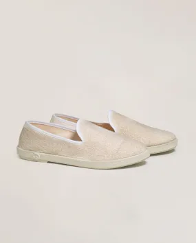 Espadrille femme éponge, ivoire