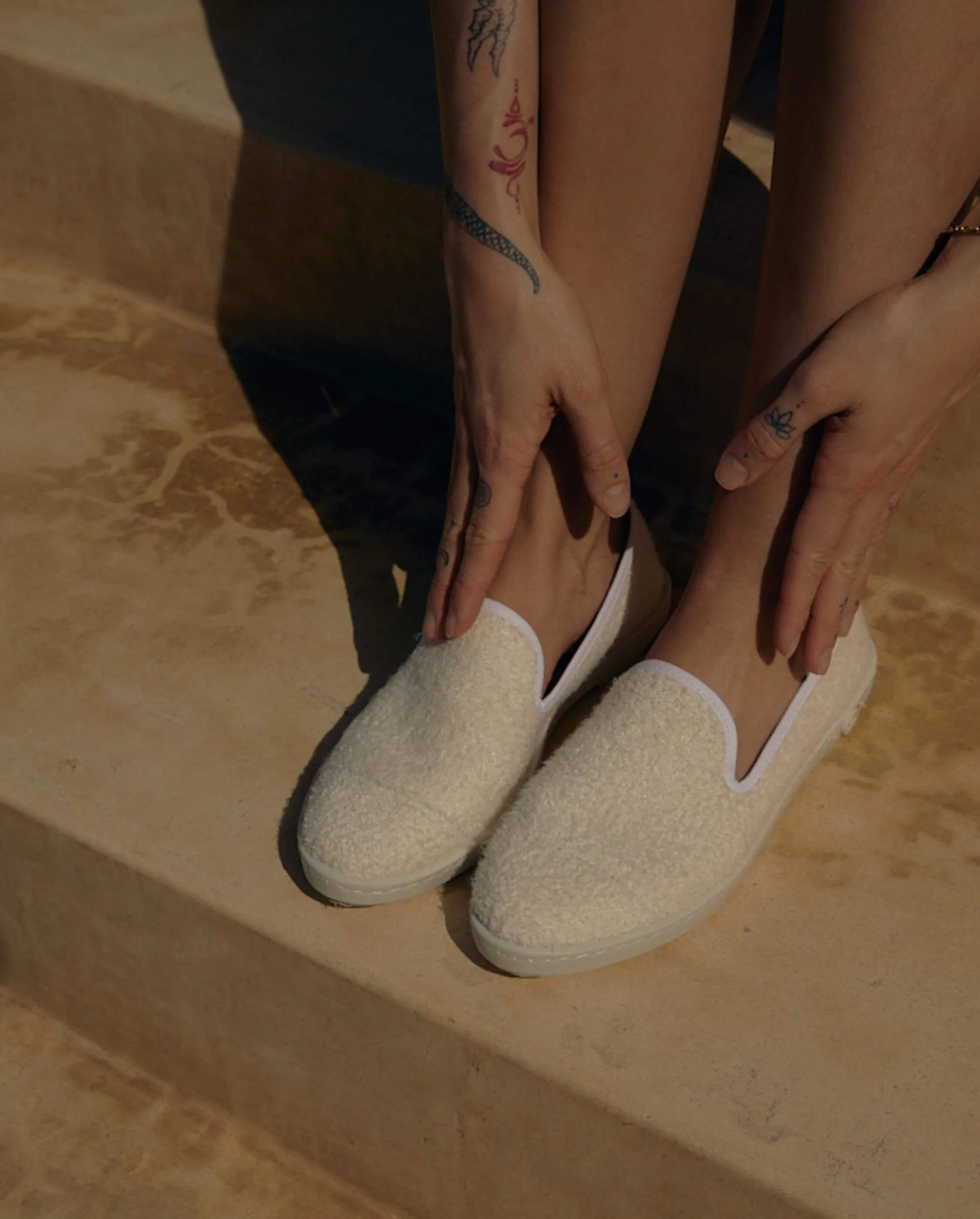 Espadrille femme éponge, ivoire