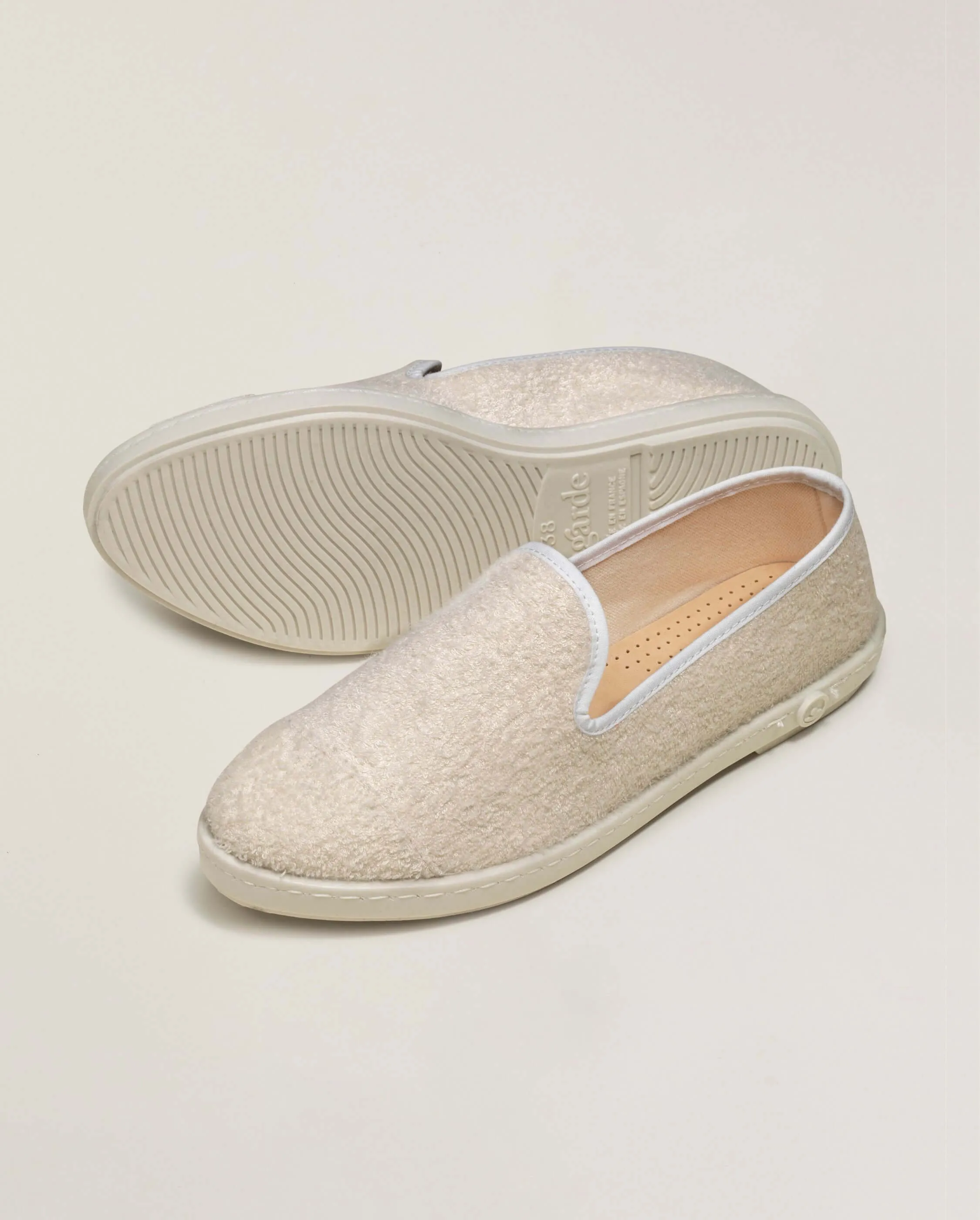 Espadrille femme éponge, ivoire