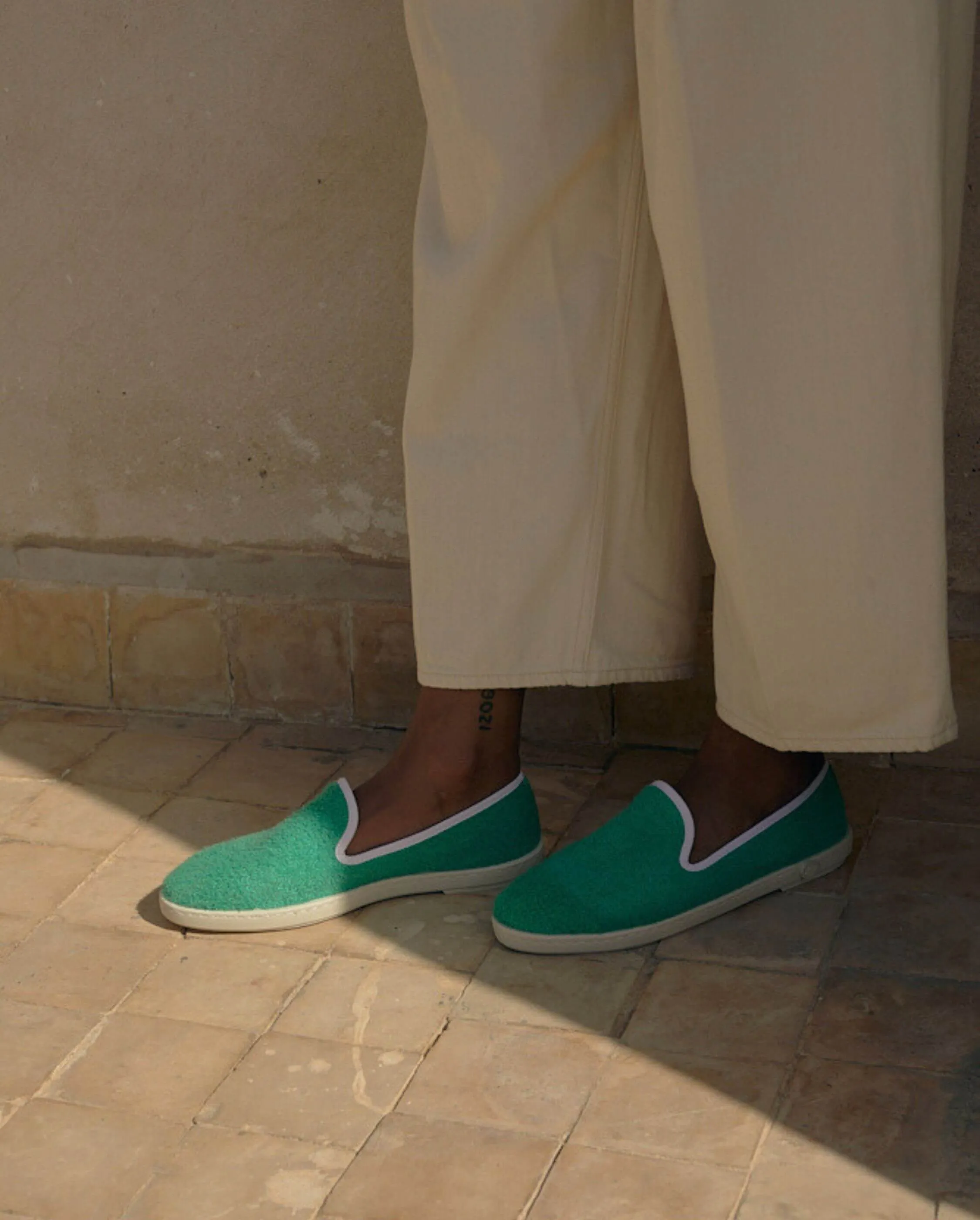 Espadrille femme éponge, menthe