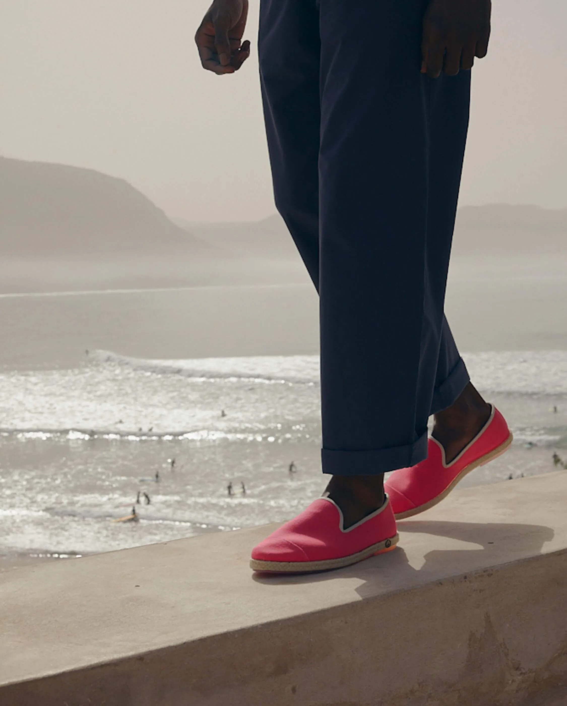 Espadrille homme coton, fuchsia