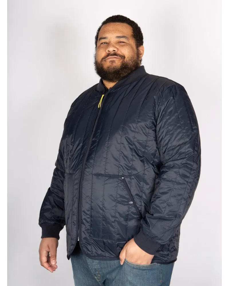 MN03 Blouson matelassé grande taille bleu marine - Size-factory