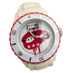 Montre Mixte -ICE Watch FAMOUS -F*** ME I'M - White lips - Big Big - Cadran Blanc - Bracelet Silicone Blanc 